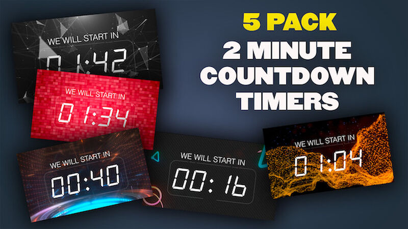 5 Pack 2 Minute Countdown Timers